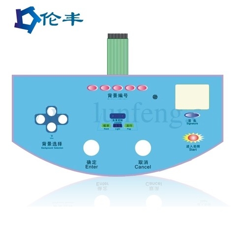 Pantone Flat Membrane Touch Control Panel LED Control Panel Overlay Printing