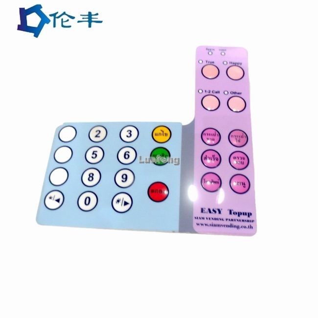 Glossy Surface Graphic Panel Overlay Tactile Button Embossed Keys Custom Control Panel