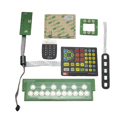Thin and Lightweight Flat Membrane Switch Silkscreen Printing -30C- 80C Current Rating 50mA-100mA