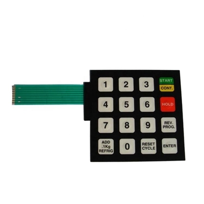 IP65 Protection Level LED Membrane Keypad with 2.54mm Pitch and White LED Color