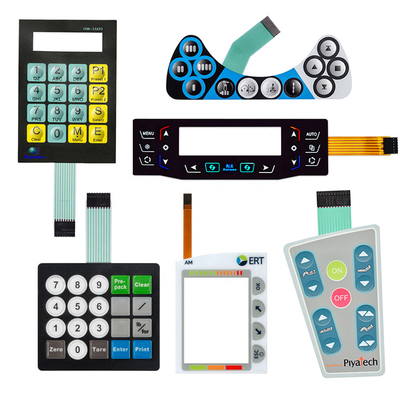 0.125mm-0.8mm Thickness Membrane Switch Overlay with Customized Design and 3M Adhesive