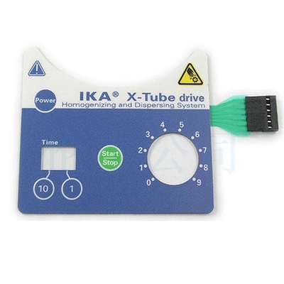 RAL Color Flat Membrane Switch PET Circuit Black Connector Metal Dome
